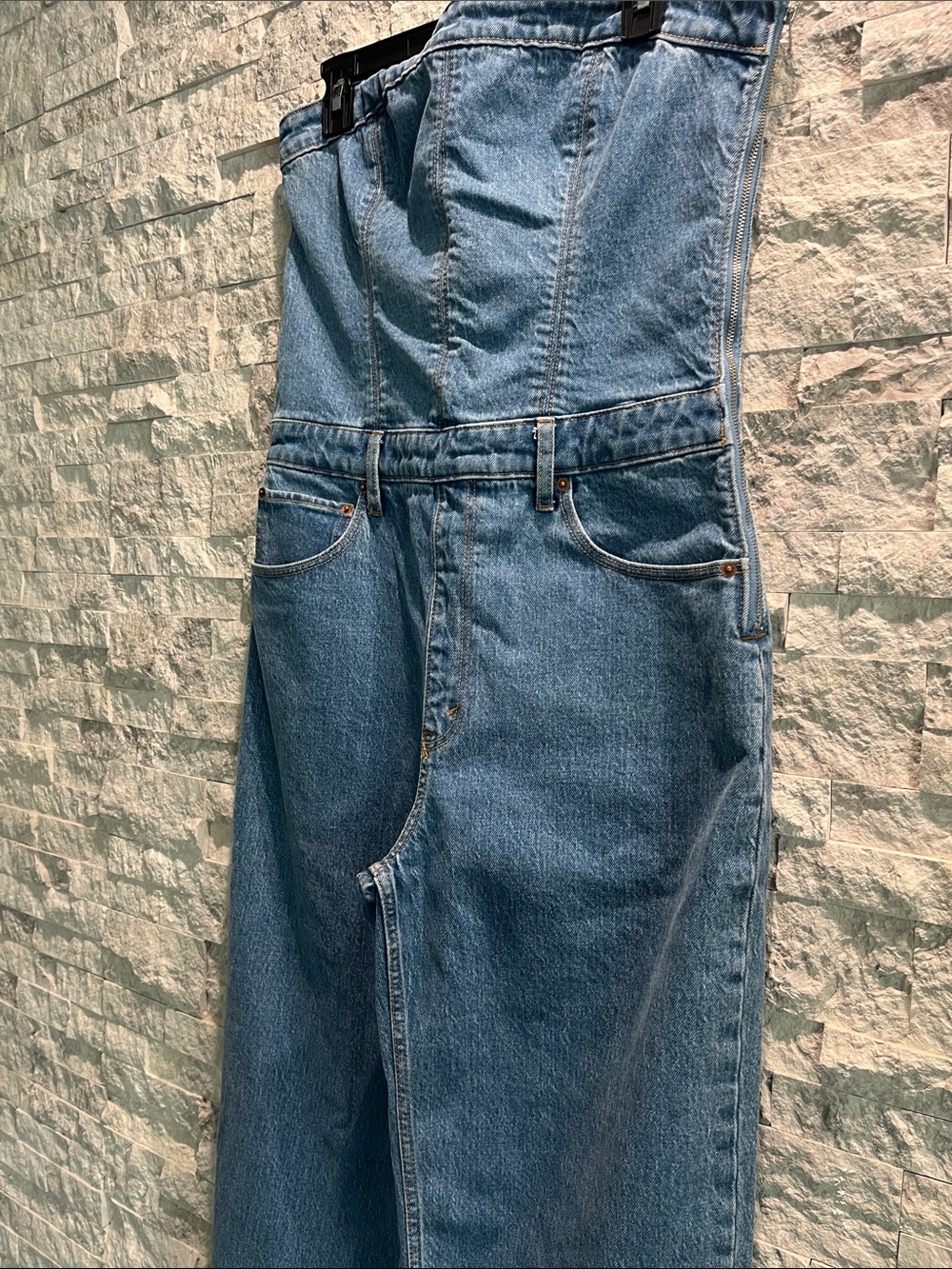 Abercrombie & Fitch Strapless Denim Jumpsuit Sz-M - Picture 11 of 16